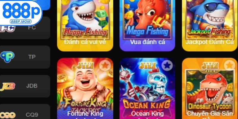 Top những trò chơi nổi bật tại sảnh bắn cá 888P không thể bỏ qua