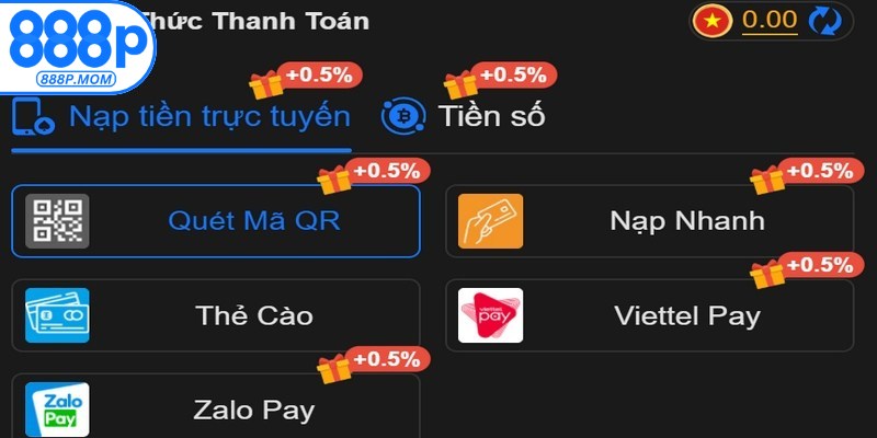 Những điểm cần chú ý trước khi nạp tiền 888P